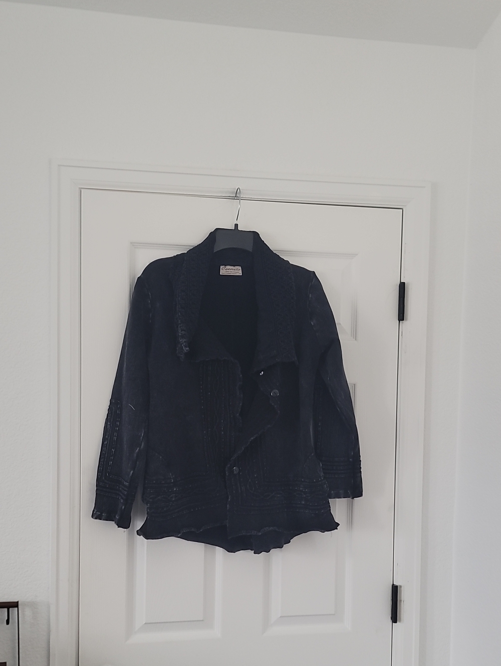 Women's Dark Navy Button-Front Jean Jacket
